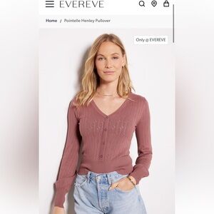 Evereve Design History Kass Pointelle Pullover, Small